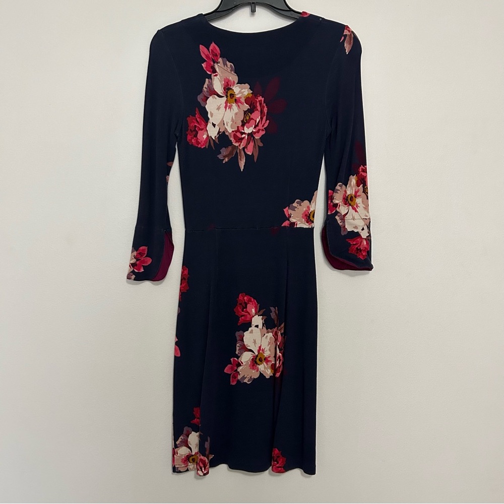 Joules Juliana Dress, Blue Pink Floral Fit And Flare, Size 2